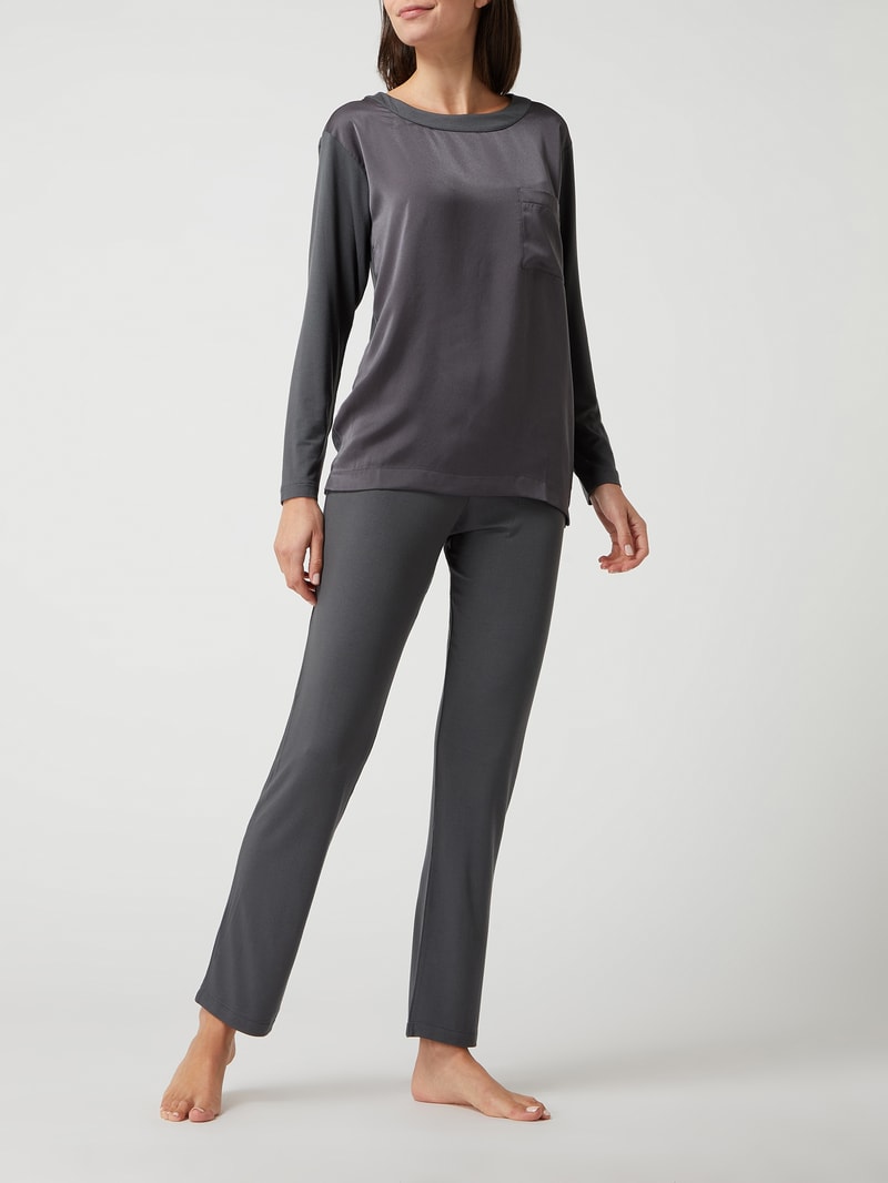 Pyjama mit Stretch-Anteil Modell 'Janet' in anthrazit