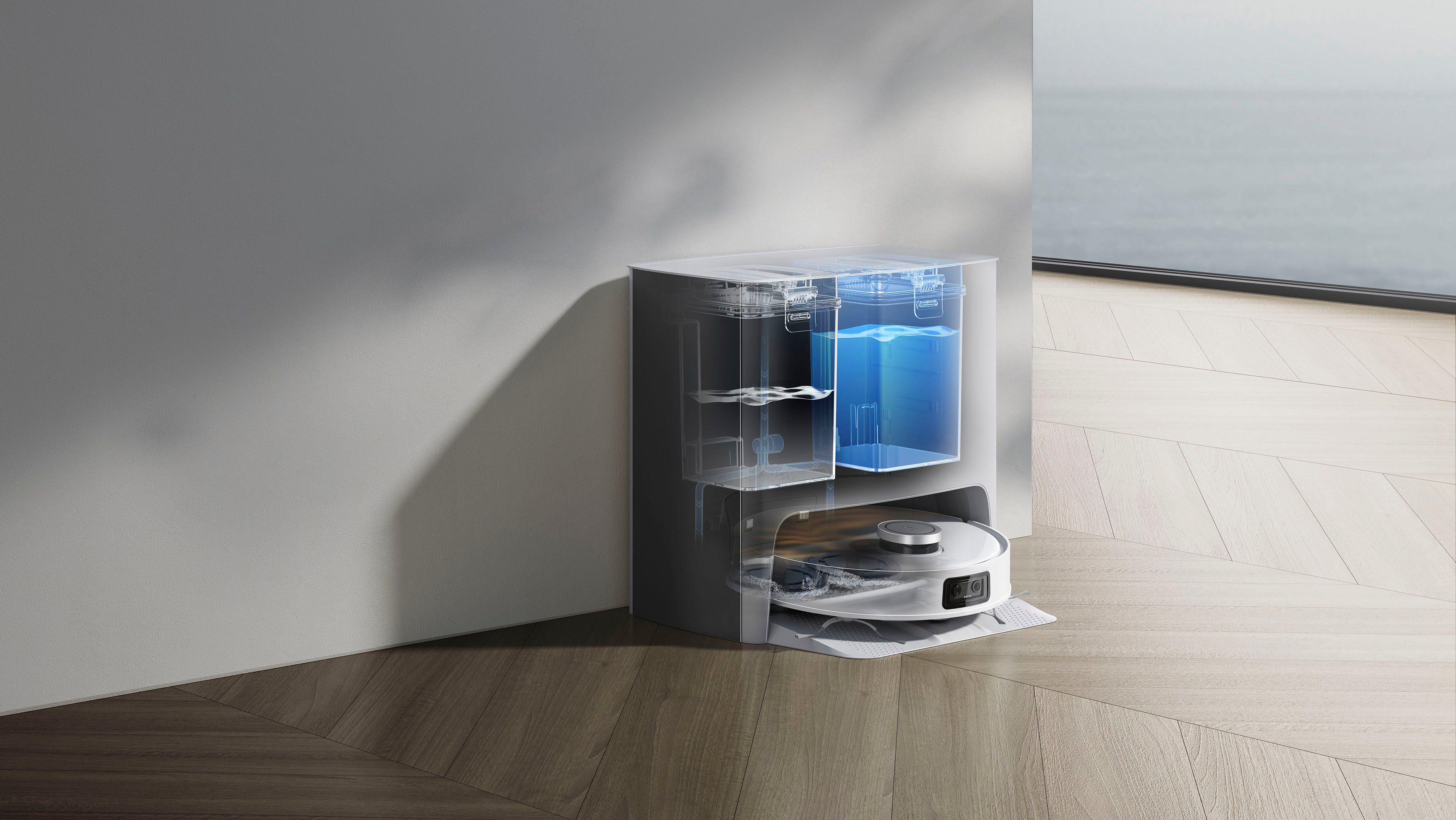 ECOVACS Nass-Trocken-Saugroboter DEEBOT T10 TURBO, 45 W, beutellos, 5200PA, DToF-Laser, AIVI 3.0, Reinigungsstation, YIKO, Weiss/Silber
