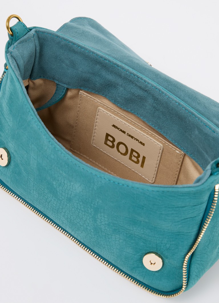 Jérôme Dreyfuss  Bobi S crossbodytas van suède met crocostructuur