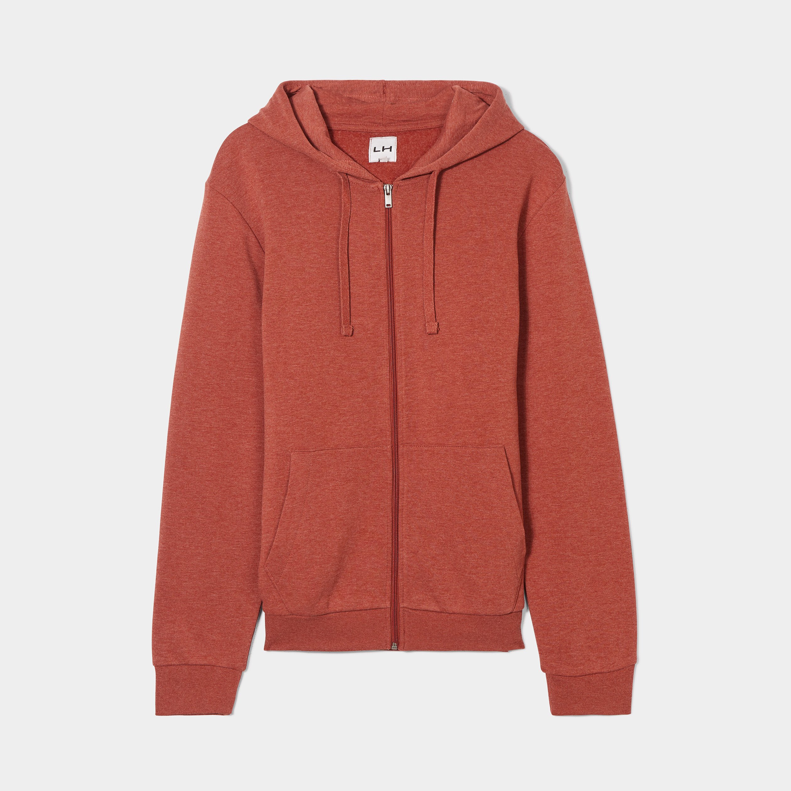 Sweat zippé molleton à capuche marron foncé homme | La Halle
