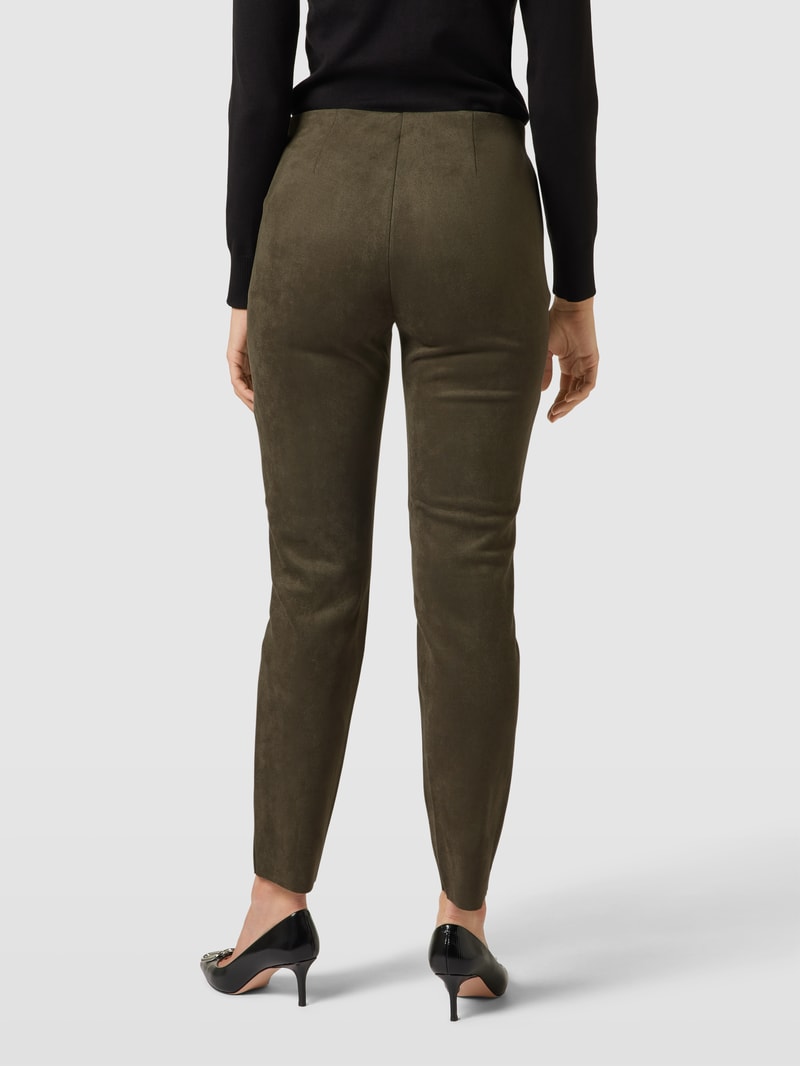 Stoffhose in Velours-Optik in schilf
