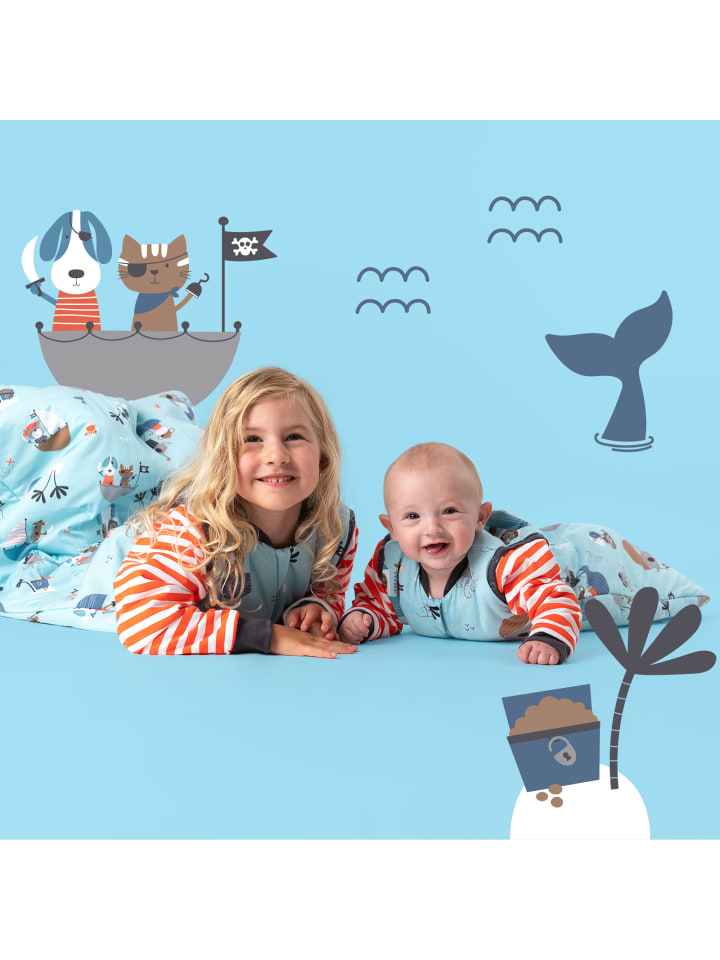 Schlummersack Babyschlafsack, 2.5 TOG in Hellblau-Rot günstig kaufen