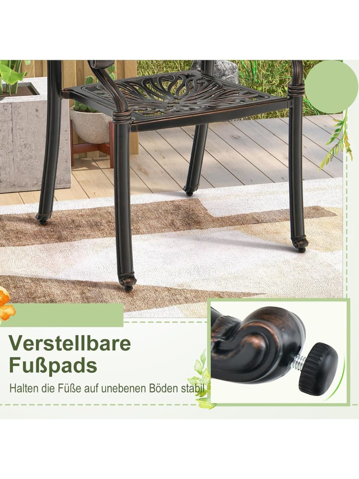 COSTWAY 2er Set Gartenstühle in Bronze günstig kaufen onesize