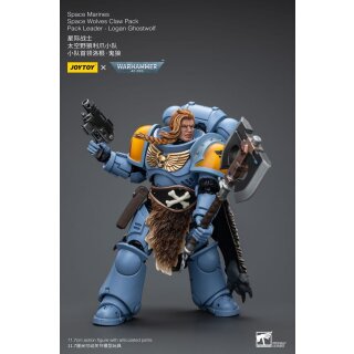 Warhammer 40k Actionfigur 1/18 Space Marines Space Wolves Claw Pack Pack Leader -Logan Ghostwolf 12 cm