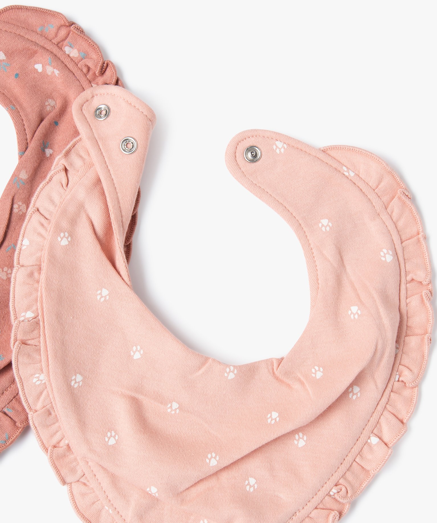 Bavoirs faon bandana avec fronces bébé fille (lot de 3) rose | GEMO
