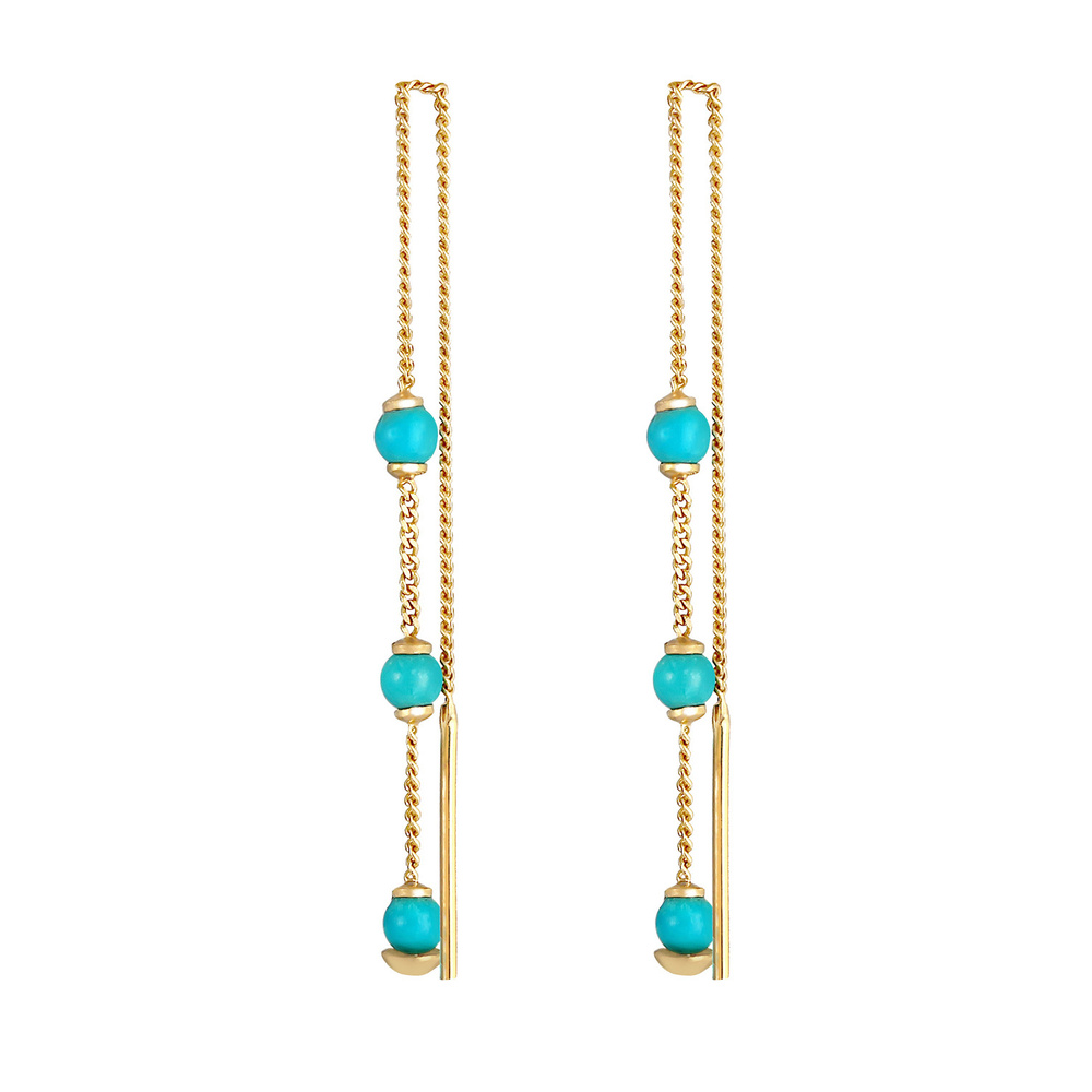 Elli Elli Boucles d'Oreilles Boucles d'oreilles pour dames avec perles Howlite en arge Boucles d'oreilles