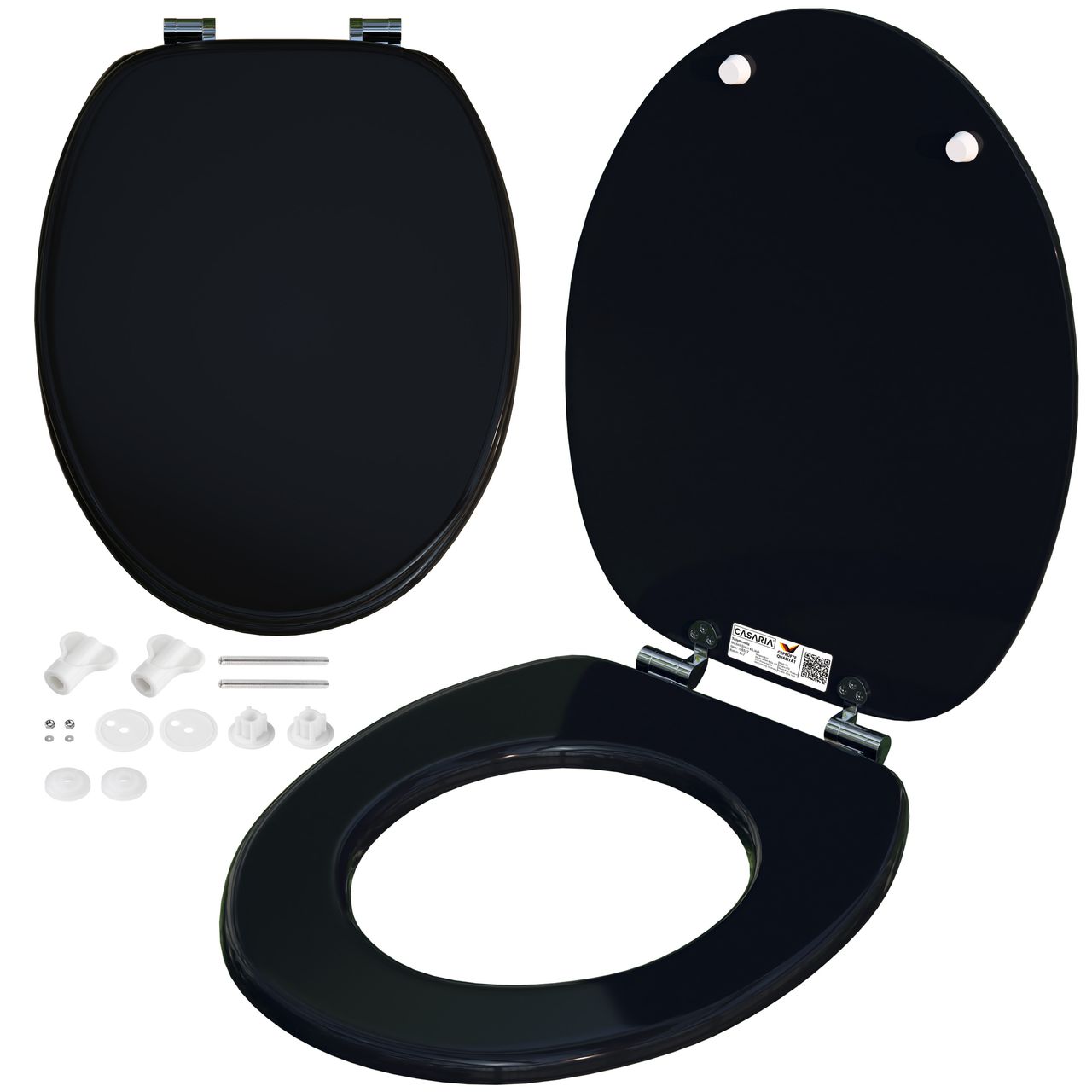 Casaria Toilettensitz Schwarz mit Absenkautomatik