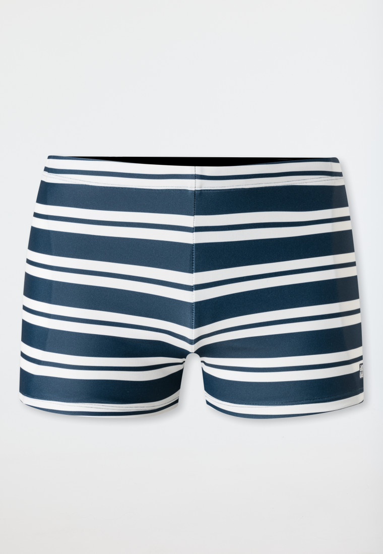 Bade-Retroshorts Wirkware recycelt LSF40+ Schulsport Streifen blau/ weiß - Aqua Teen Boys
