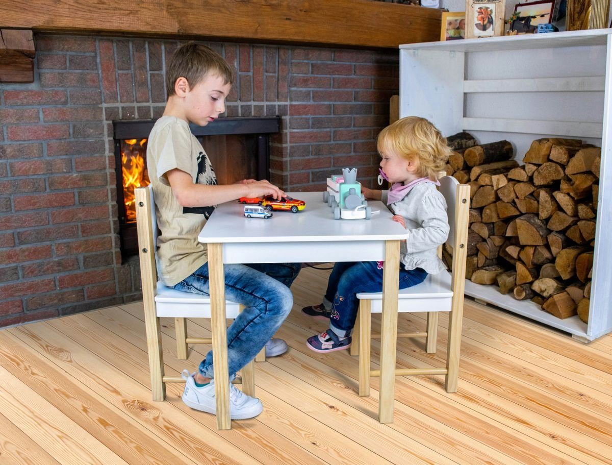 Coemo Kindersitzgruppe, (Set, 3-tlg), Kindersitzgruppe 1 Tisch 2 Stühle