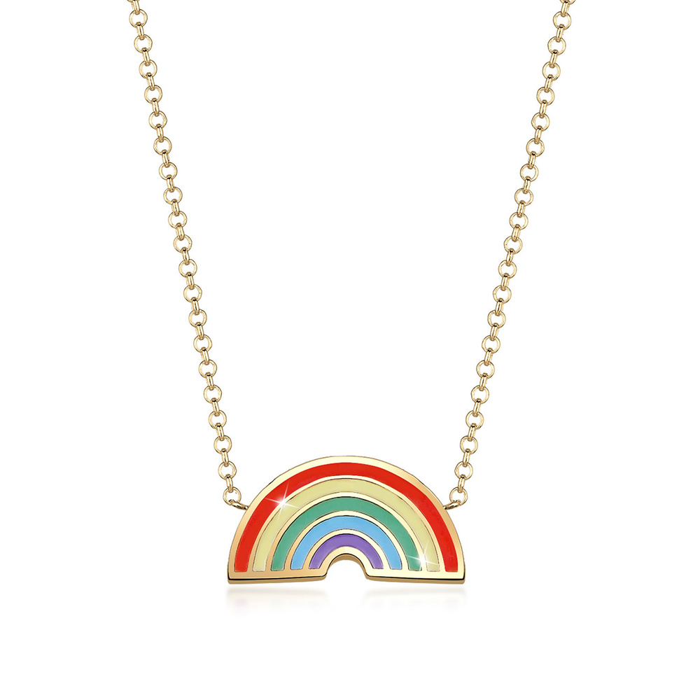Elli Elli Collier Femme Arc-en-Ciel Émail - (925/1000) Argent Bijoux