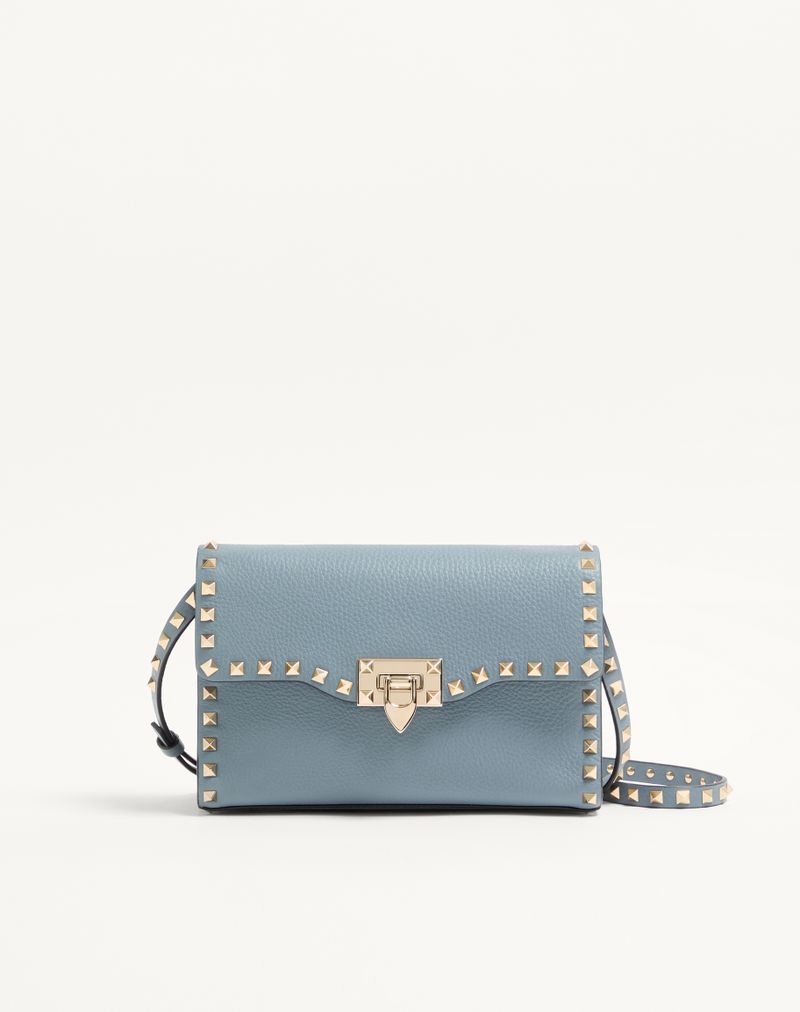 Rockstud lille skuldertaske i kornet kalveskind