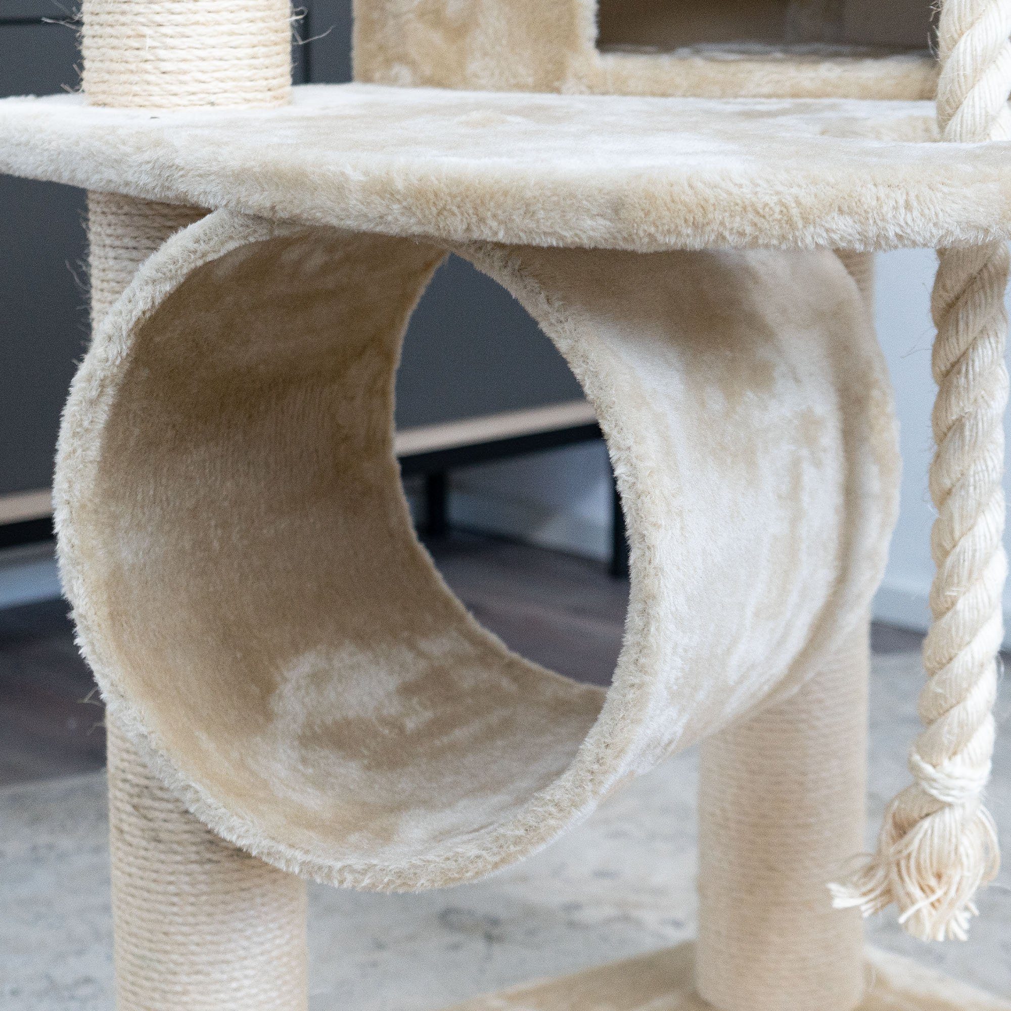 Happypet Kratzbaum CAT021, Gesamthöhe: ca. 181 cm, Haus: ca. 30 x 34 x 34 cm