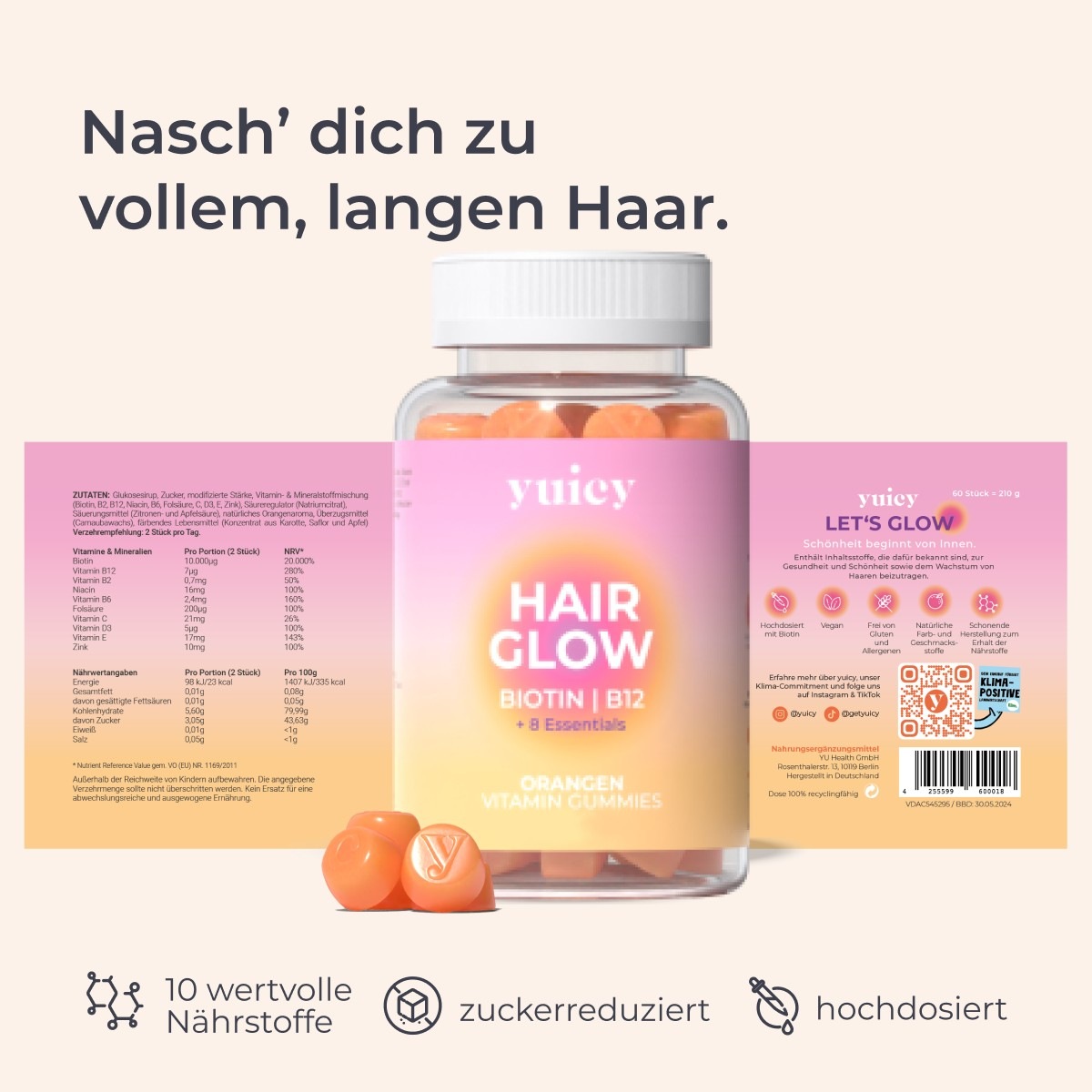 Hair Glow Vitamin Gummies