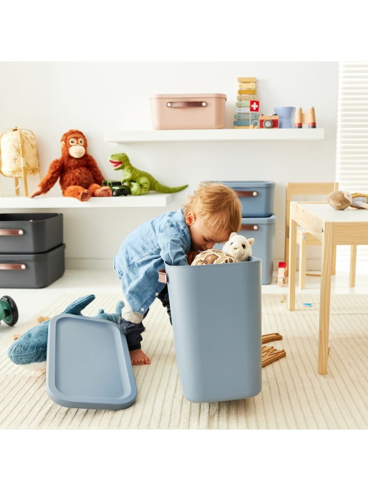 Rotho Aufbewahrungsbox mit Deckel 25 l MALOJA in Misty blau günstig kaufen onesize