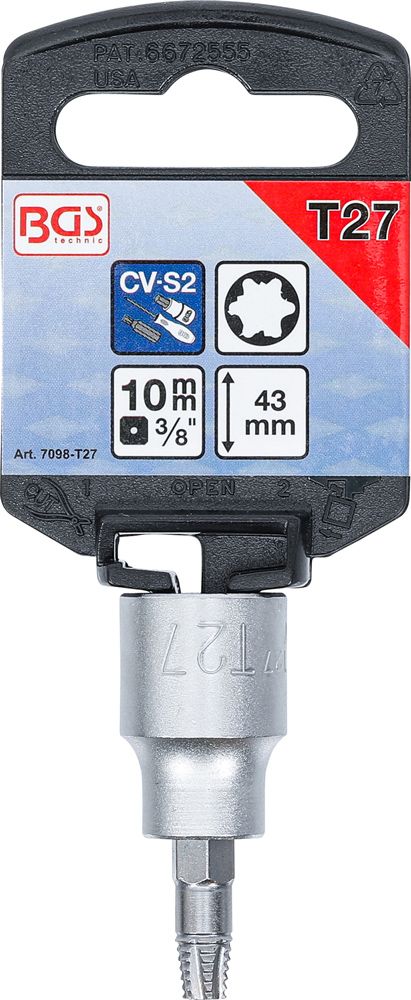 BGS technic Schraubenausdreher-Bit-Einsatz-Satz für Torx 1/4