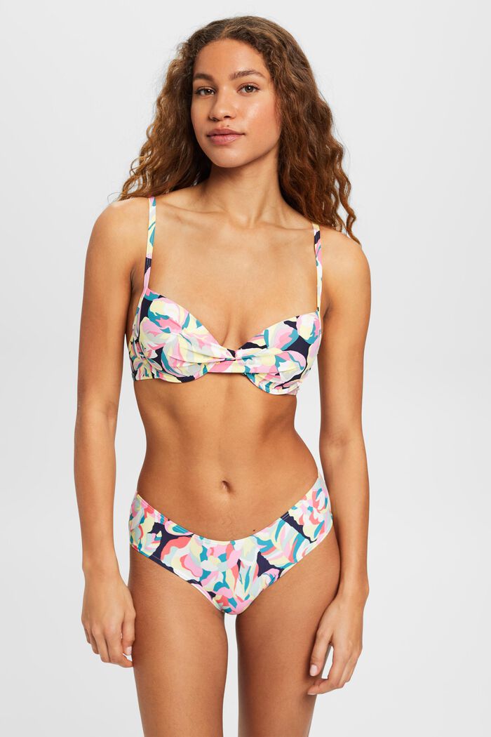 Wattiertes Bügel-Bikinitop mit Blümchenprint