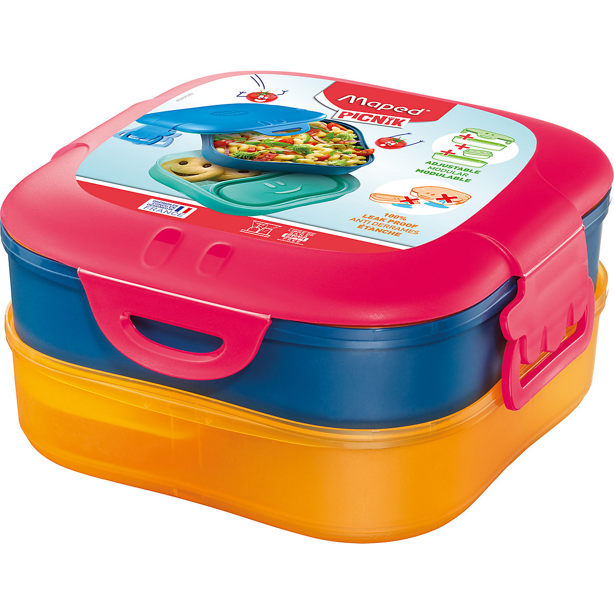 Brotdose PICNIK Kids Concept 3in1 rot/orange, 1.400 ml