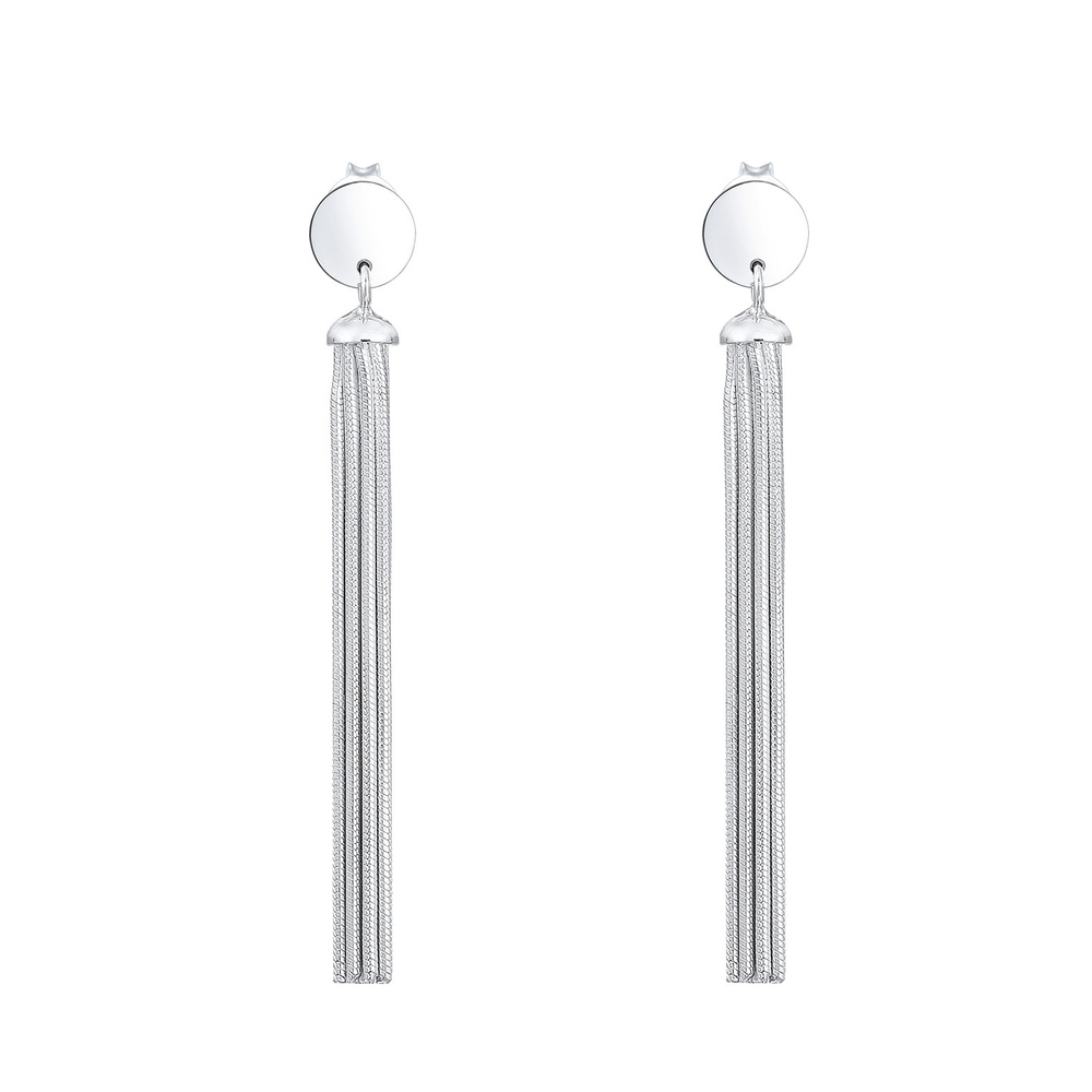 Elli Elli Boucles d'Oreilles Hänger Schlangenkette Kreis Basic Geo 925er Silber Boucles d'oreilles