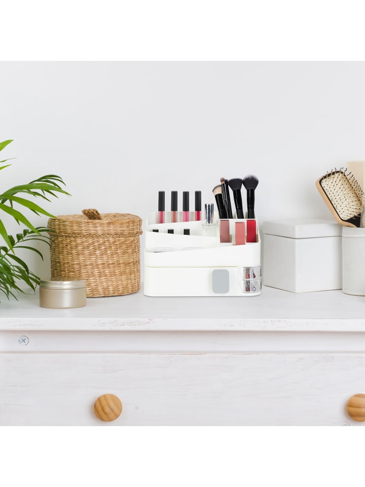 relaxdays Make Up Organizer in Weiß - (B)26 x (H)15 x (T)21 cm günstig kaufen onesize