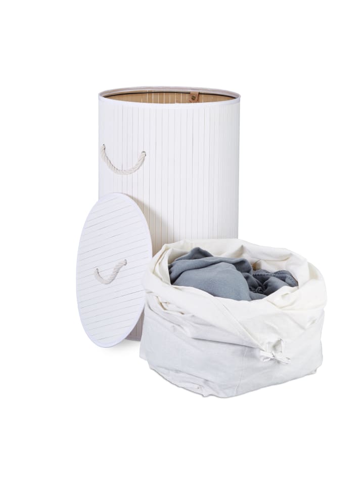 relaxdays 2x Wäschekorb in Braun/ Weiß - Je 80 l günstig kaufen onesize