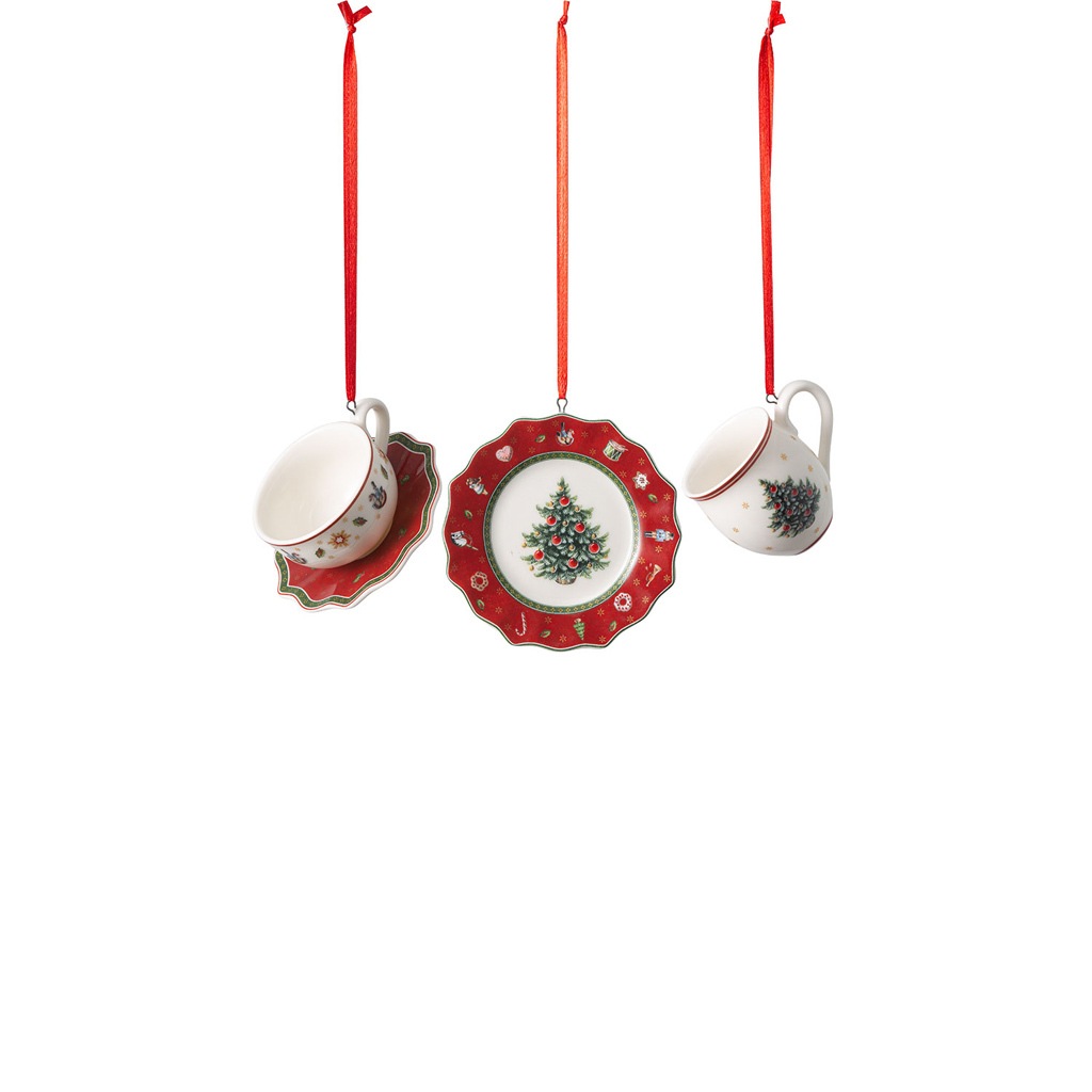 Ornamente Geschirrset rot. 3tlg. Toy's Delight Decoration
