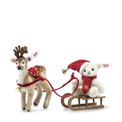 Weihnachtsschlittenset, 12 cm, mehrfarbig