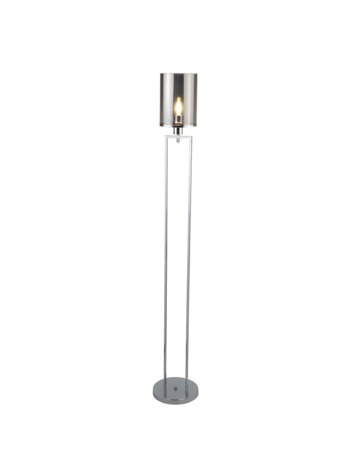 Licht-Erlebnisse Stehlampe in Chrom Rauchgrau günstig kaufen onesize