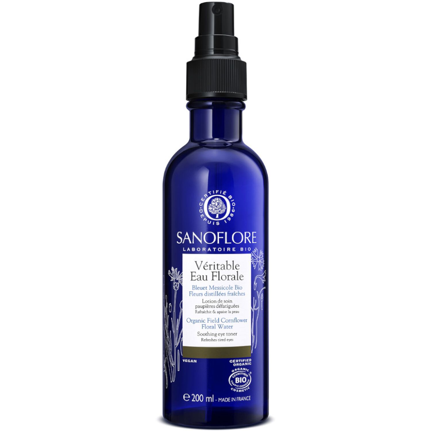 Sanoflore Véritable Eau Florale Bleuet Messicole Bio 200 ml