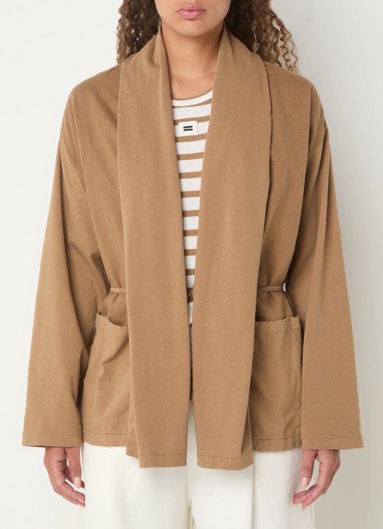 Cardigan aperto 10DAYS in misto lino con cintura da annodare