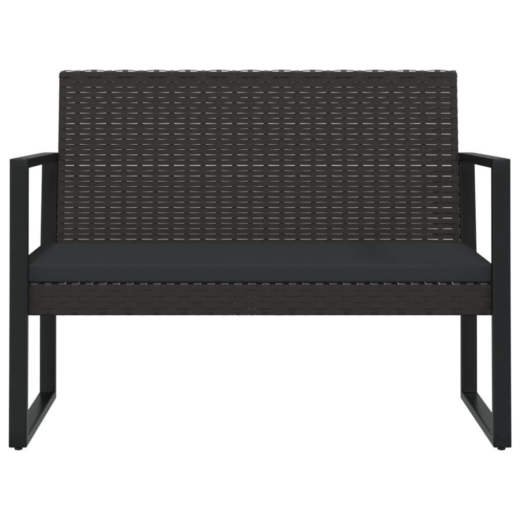 vidaXL Loungesofa 4-tlg. Garten-Lounge-Set mit Kissen Schwarz Poly Rattan, 4 Teile