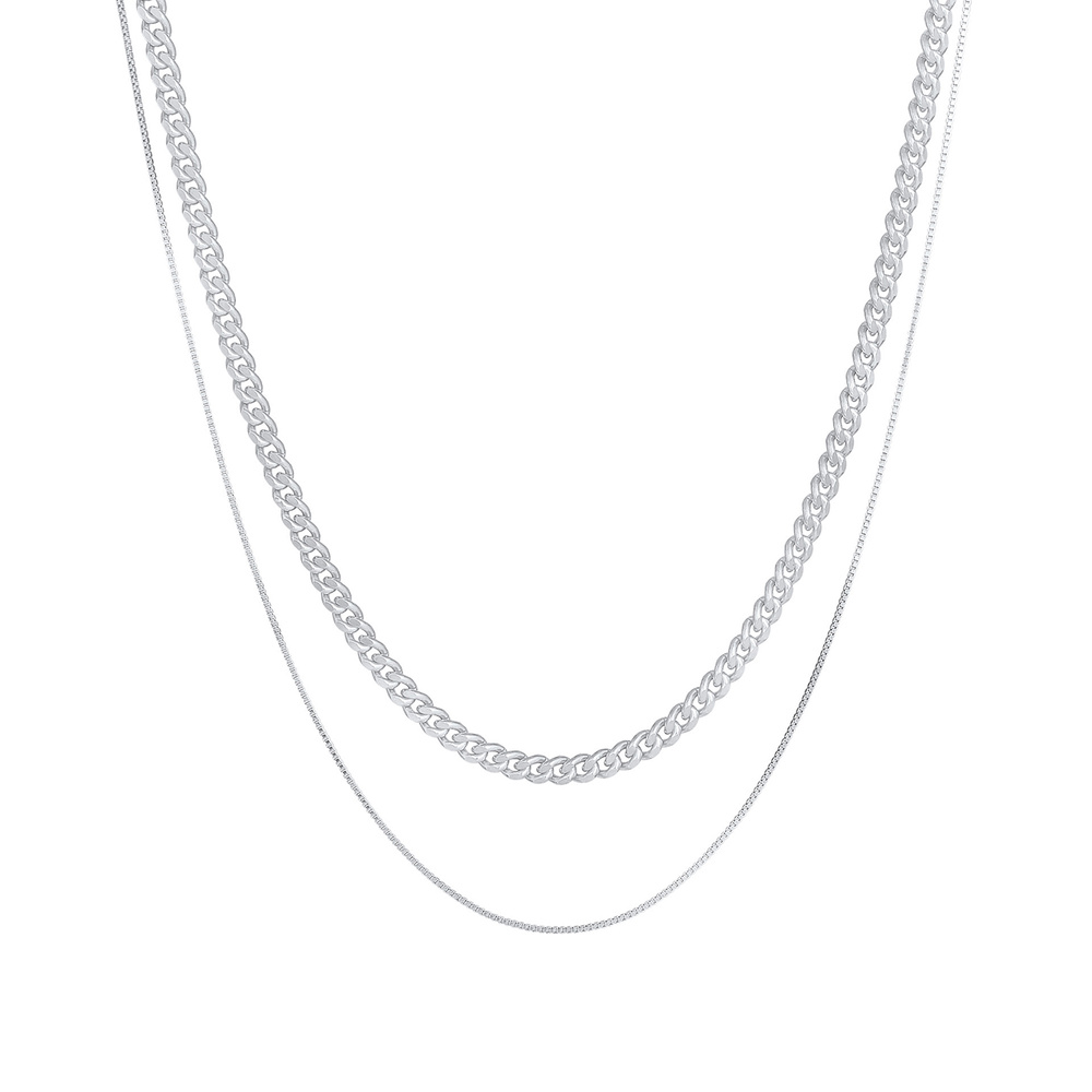 KUZZOI KUZZOI Collier Les hommes fixent la tendance de base des blogueurs de Panzerkette collier