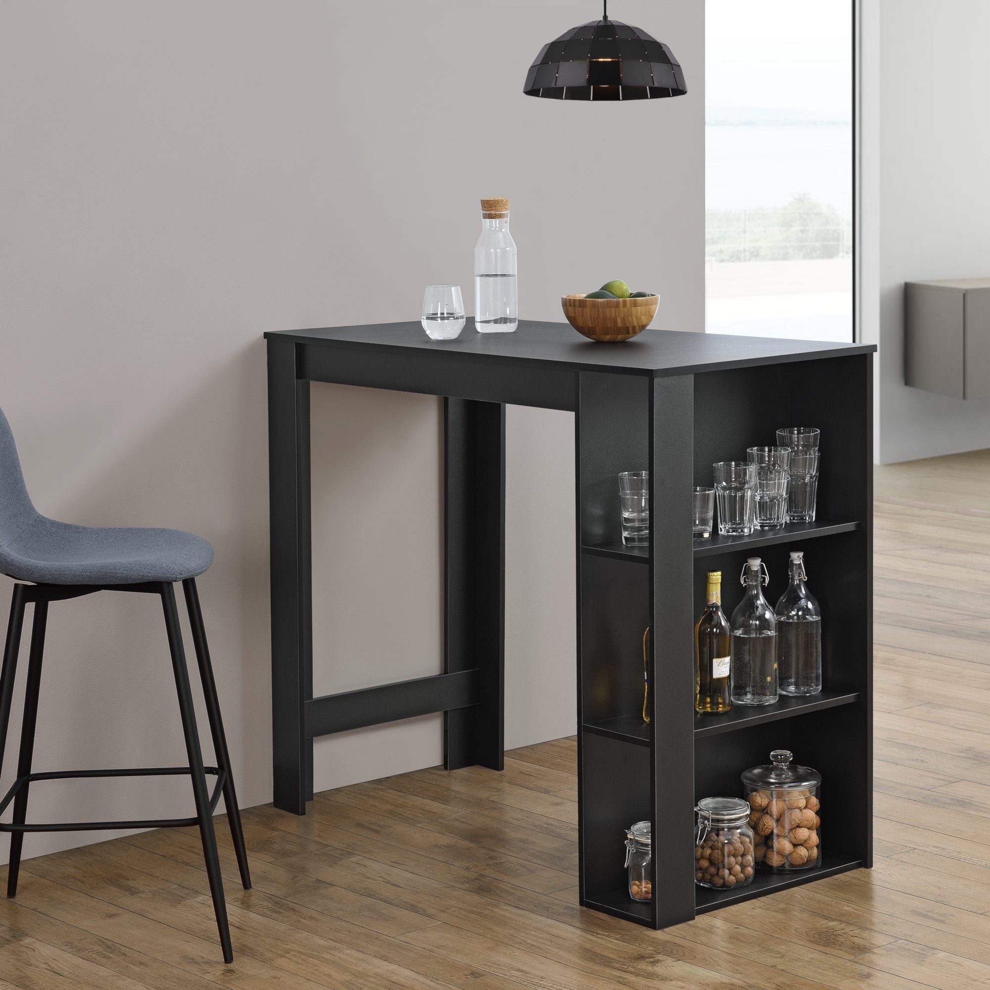 en.casa Bartisch, Danderyd Bartresen Theke 120 x 60 x 105,5 cm Schwarz