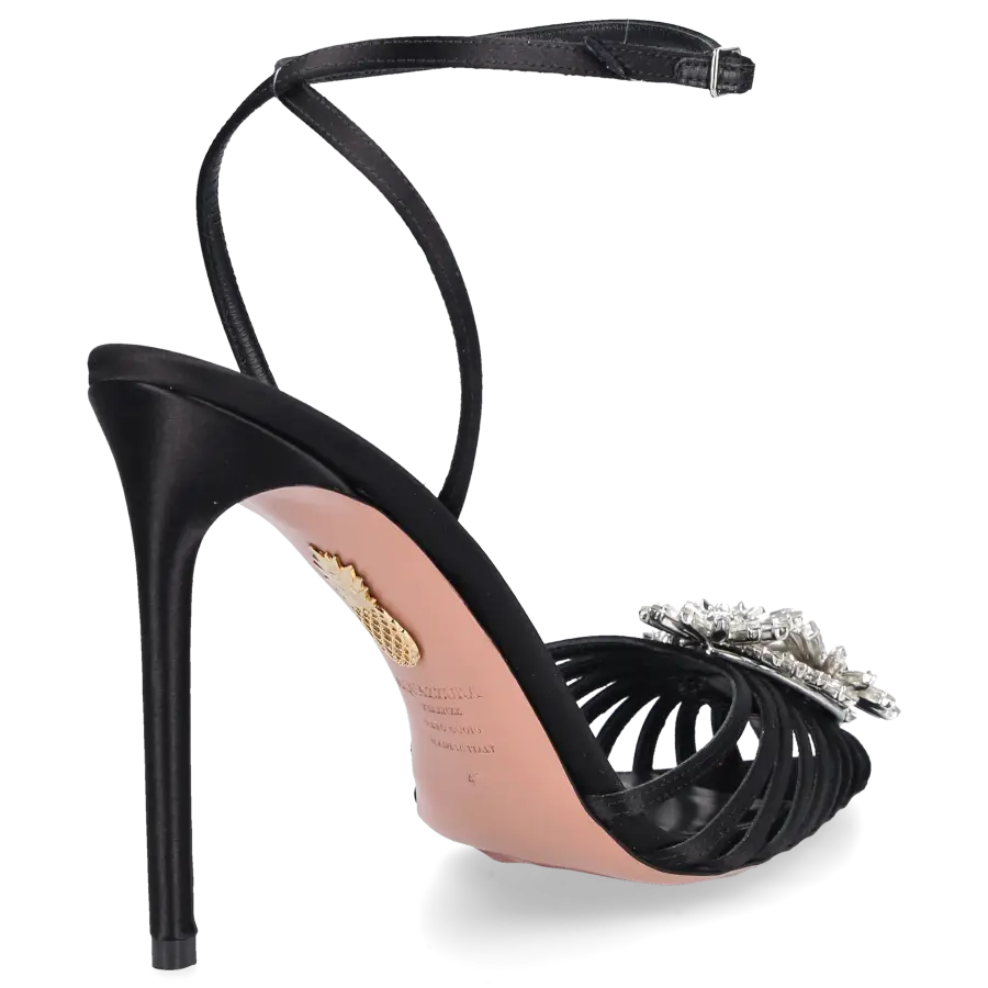 Aquazzura - Pumps CRYSTAL MARGARITA 105 Satin - schwarz