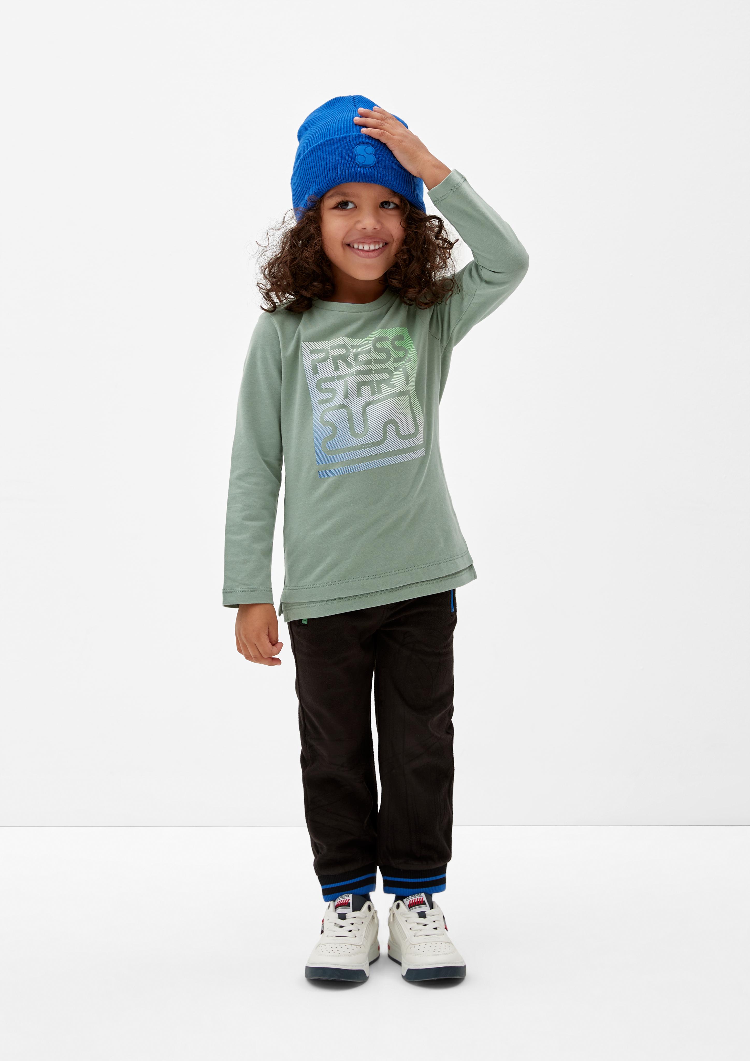 Longsleeve mit gummiertem Front-Print  2122960-7223
