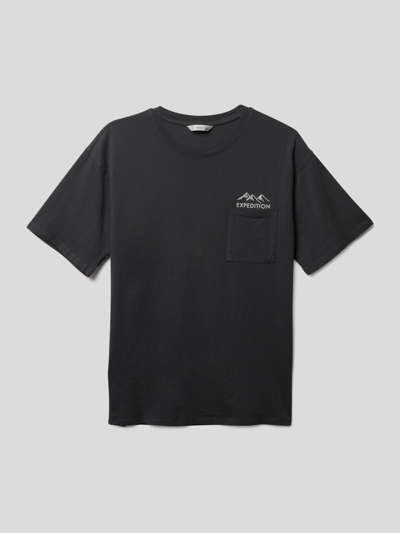T-Shirt mit Motiv-Print in graphit
