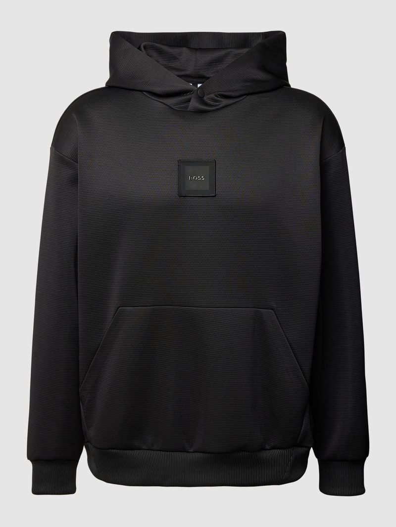 Hoodie mit Strukturmuster Modell 'Sly Lotus' in schwarz