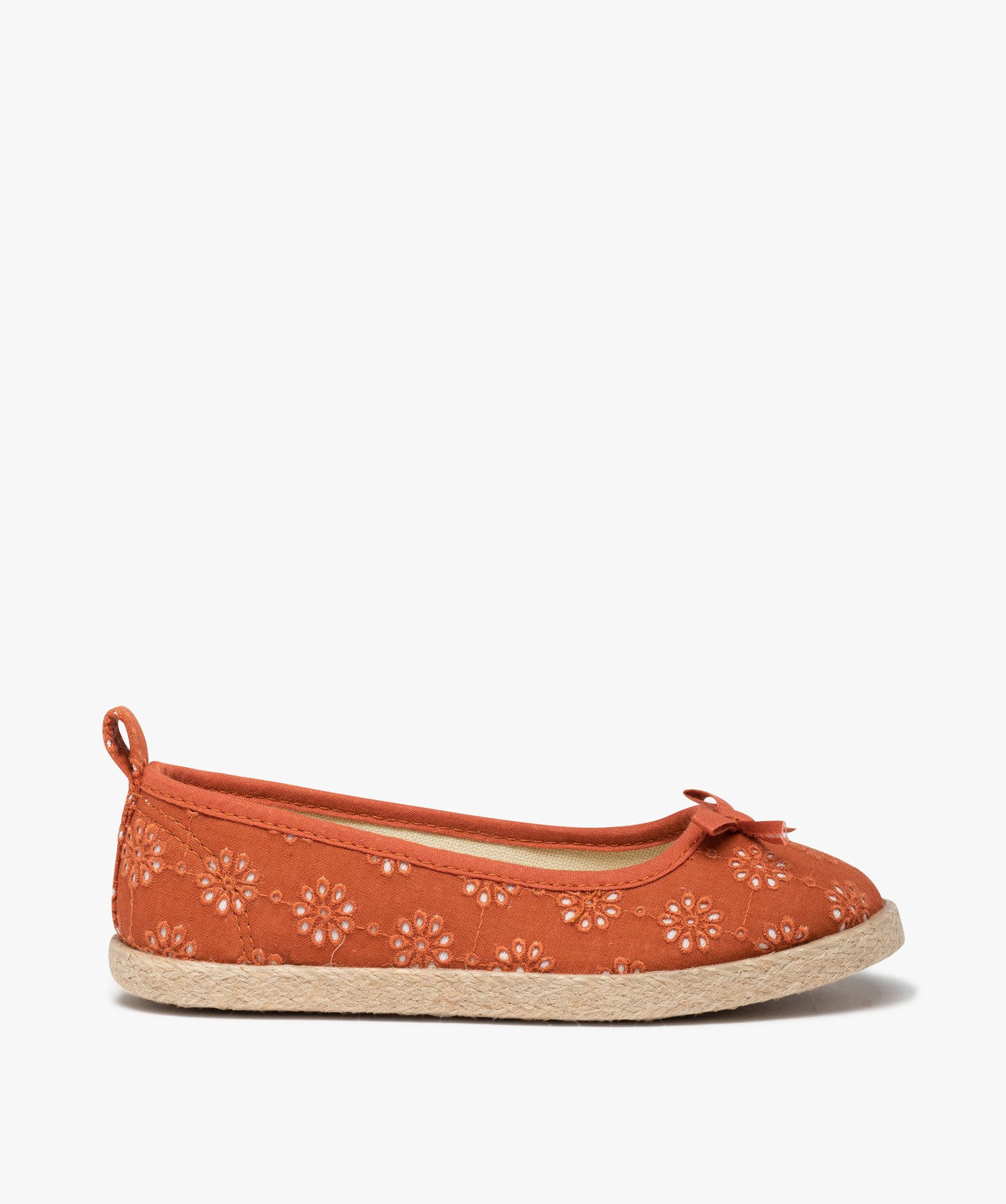 Ballerines fille dessus toile et semelle corde rouge | GEMO