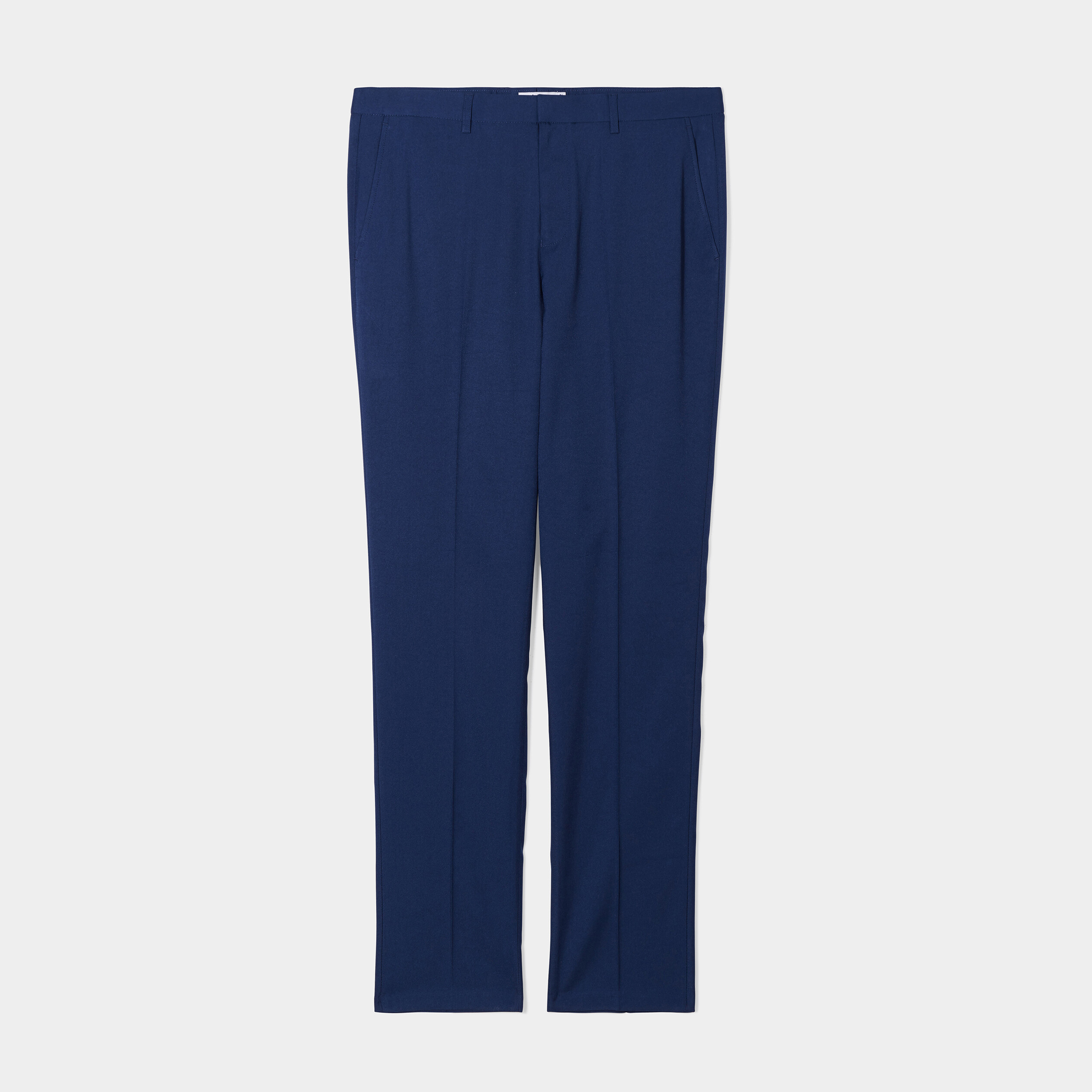 Pantalon droit avec pinces bleu electrique homme | La Halle