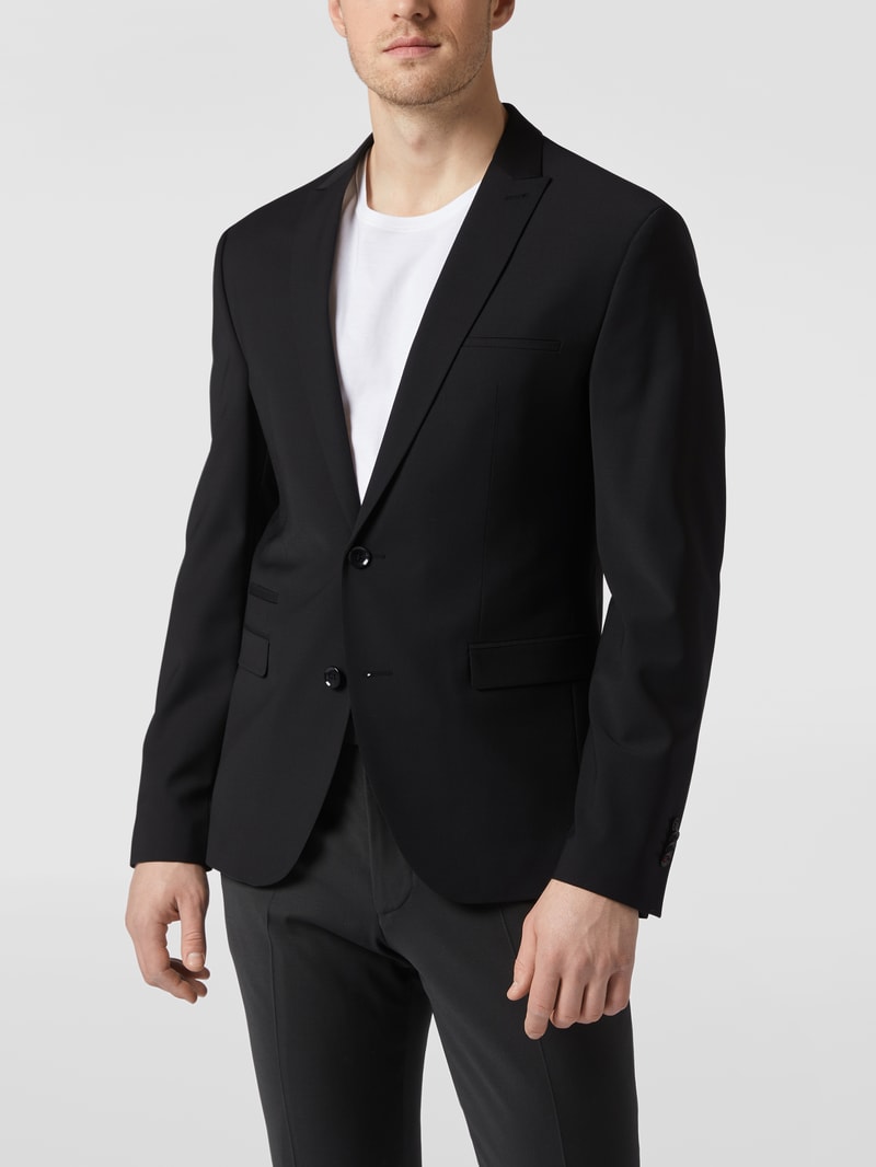 Slim Fit 2-Knopf-Sakko mit Stretch-Anteil Modell 'CiCastello' - 'CIPOWERSTRETCH' in schwarz