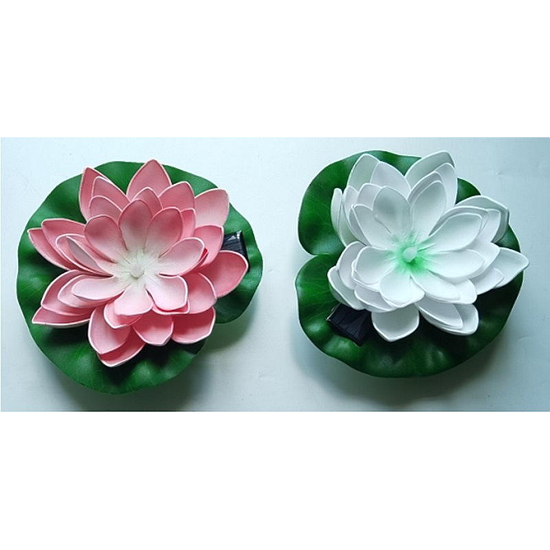Home Lotus flyteblomst 17 cm solcelle hvit