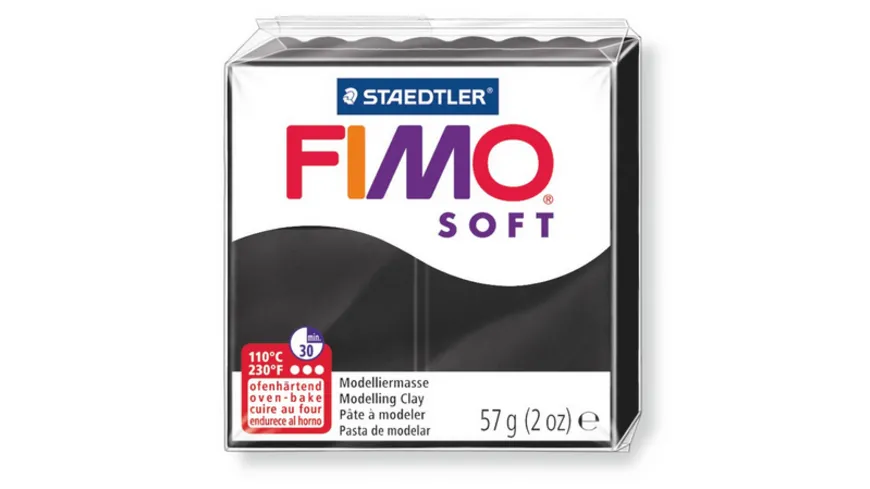 STAEDTLER FIMO - 8020-9 soft Ofenhärtende Modelliermasse schwarz 57 g