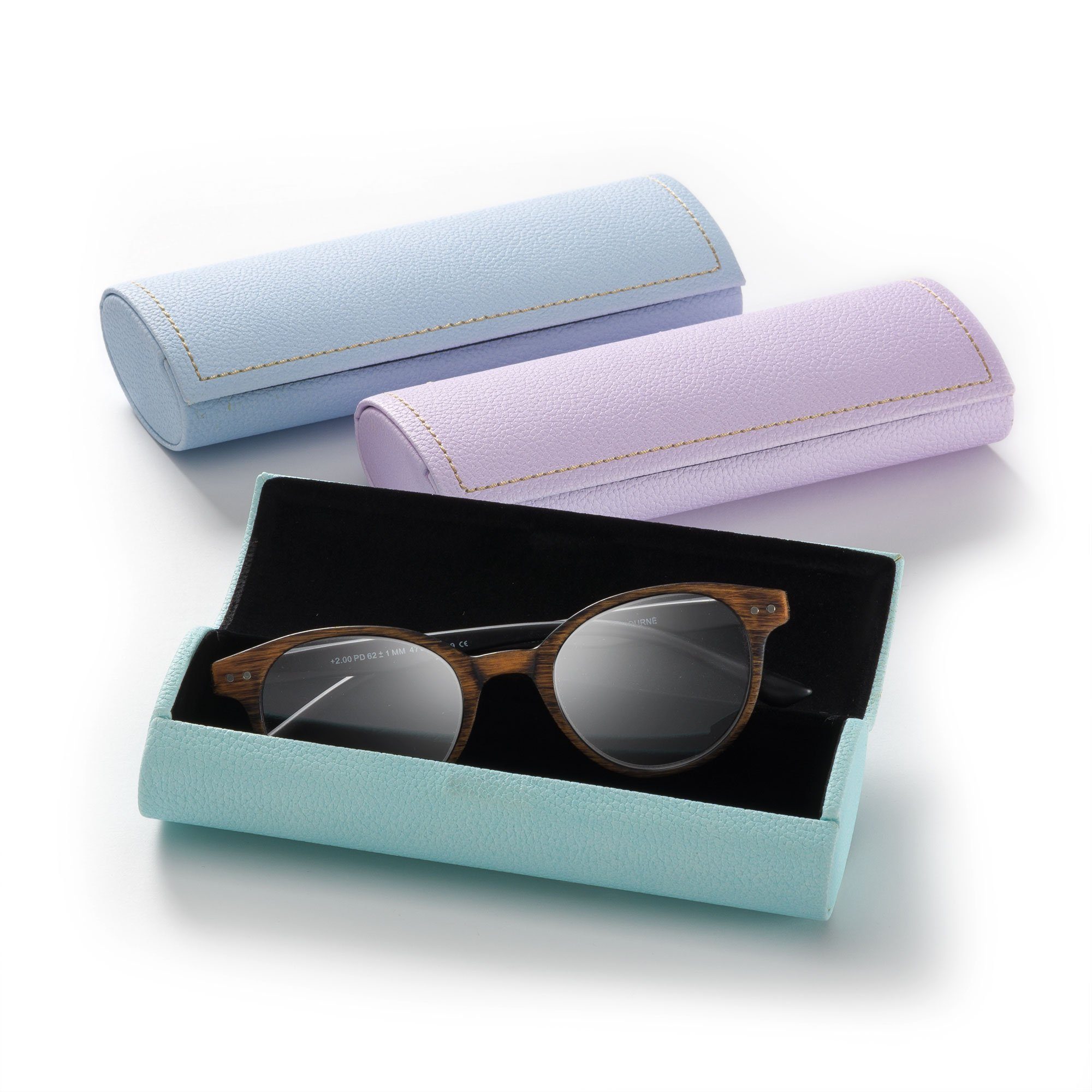 FEFI Brillenetui Hardcase: “PASTELL”, Set aus 1 Etui + hochwertigem Mikrofasertuch