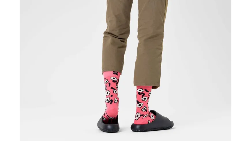 Happy Socks Damen Socken Dancing Flower Dark Pink
