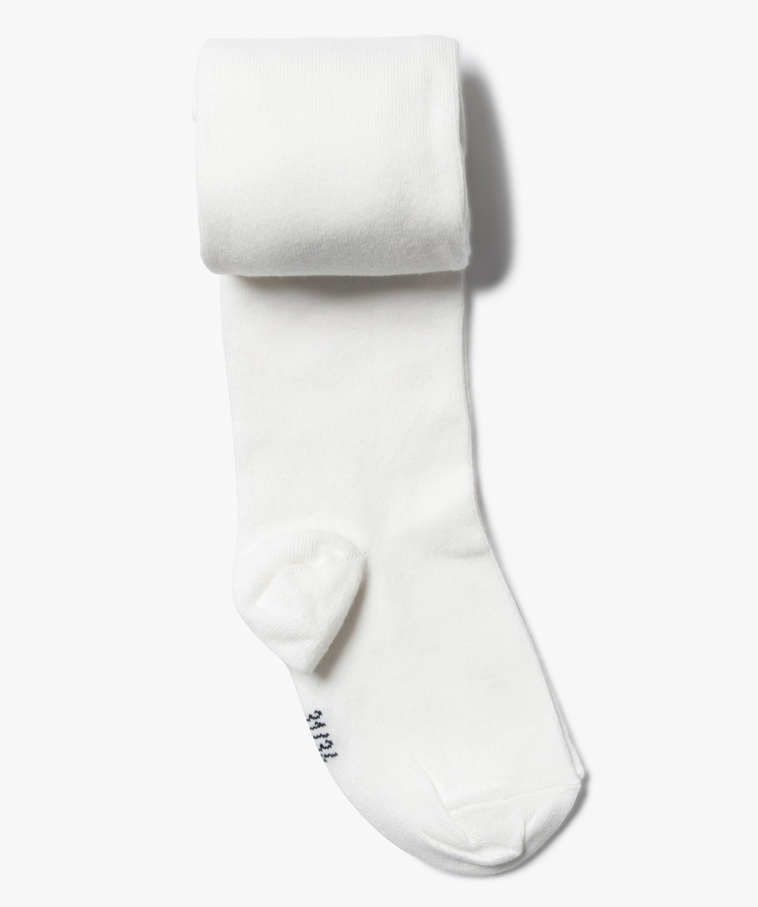 Collants chauds uni en coton fille blanc | GEMO