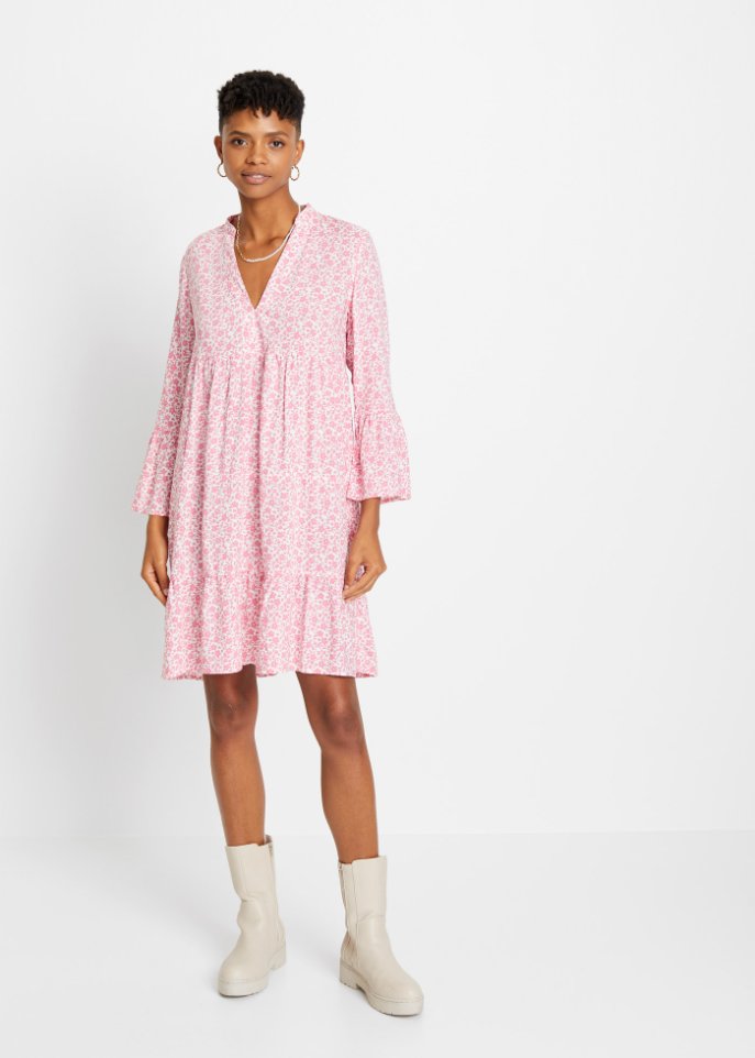Kleid mit Volants aus nachhaltiger Viskose