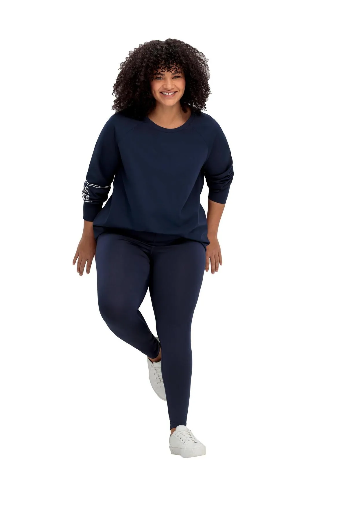 Sheego  Sport-Leggings - Blau - Mittlerer Bund