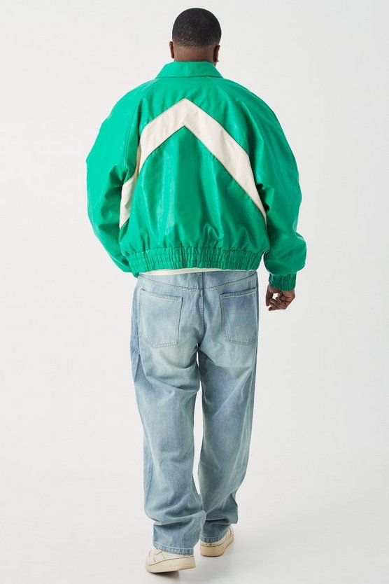 Plus kastige PU Moto-Jacke