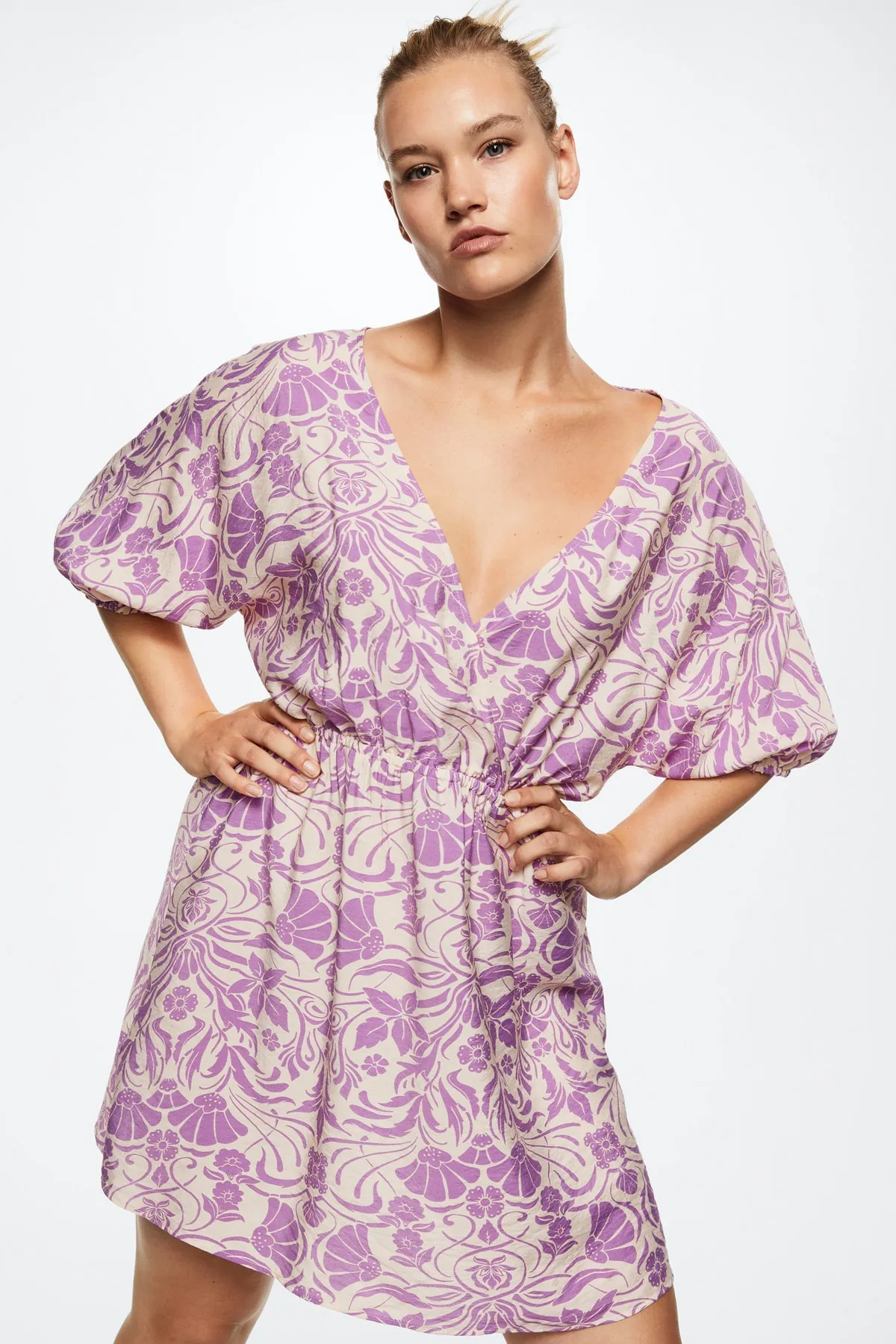 MANGO  Lila Damenkleid 37072881