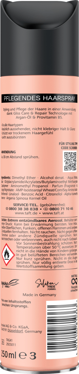 Haarspray taft x Gliss Holding me softly, 250 ml