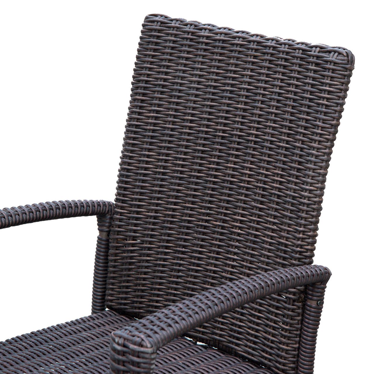Outsunny Schaukelstuhl mit Kissen Polyrattan Metall Braun 66x88x98cm